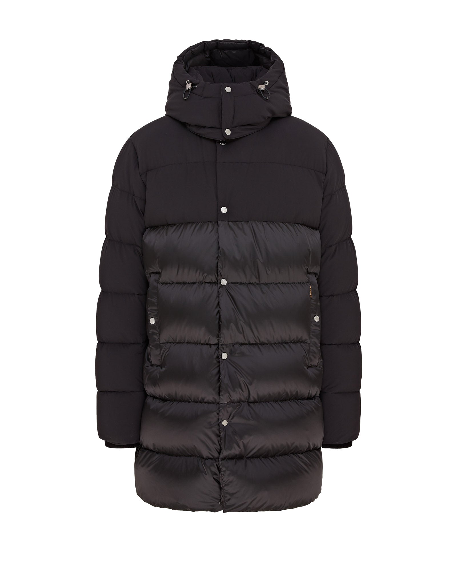 MooRER Quilted Stretch Tech Sheen Parka With Detachable Hood YURAN SHK Black